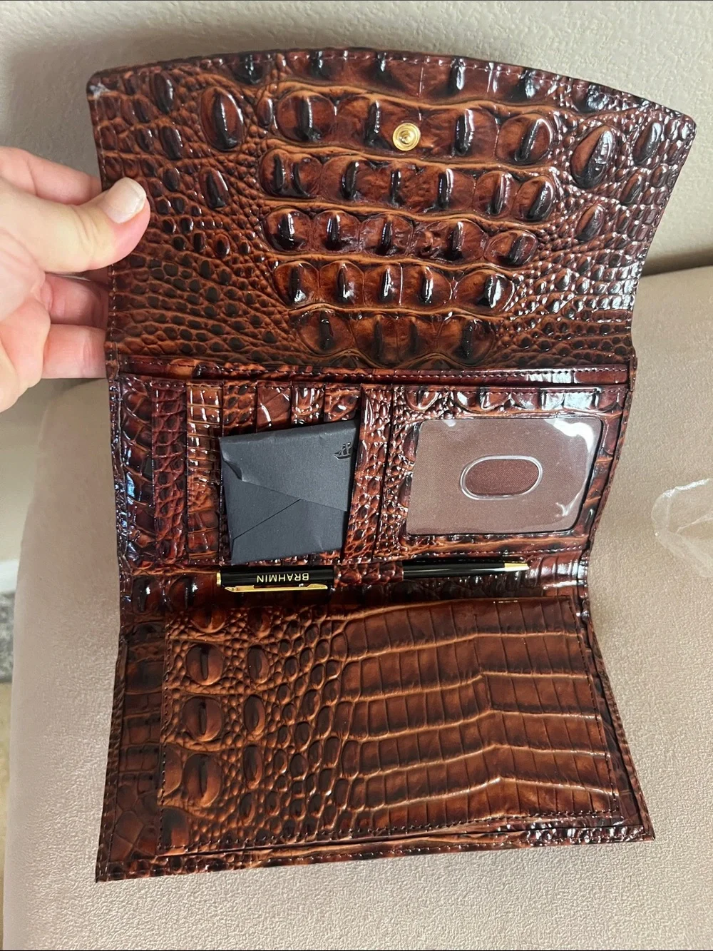 Brahmin Checkbook Pecan Melbourne
